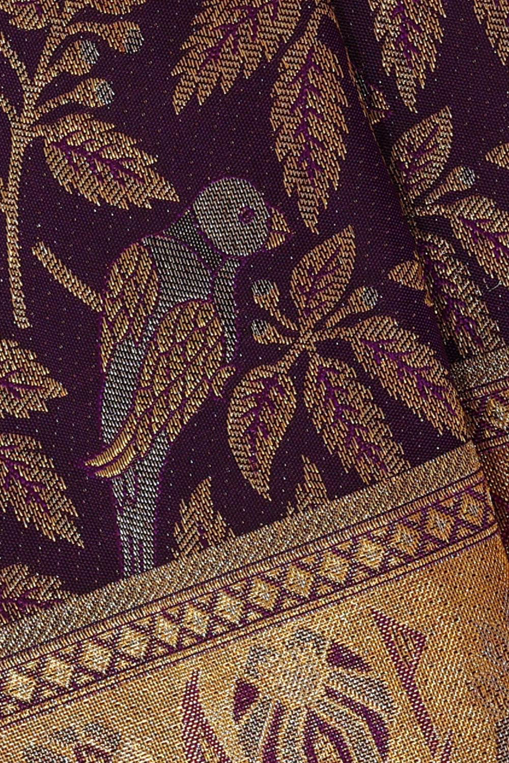 Kanchipattu Violet Brocade Saree