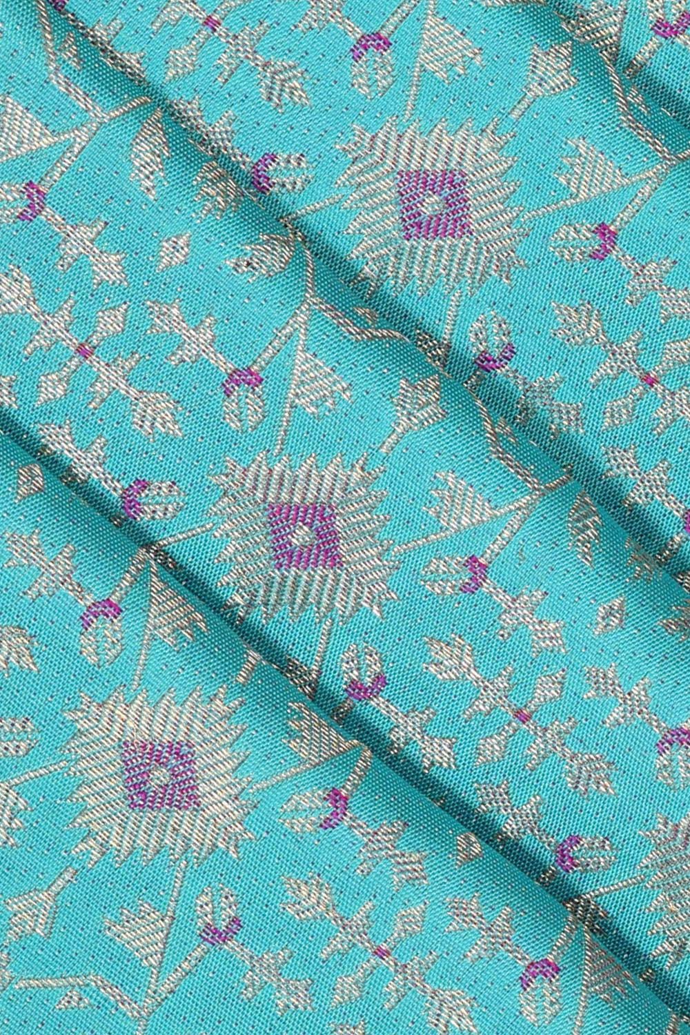 Kanchipattu Sky Blue Brocade Saree