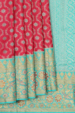 Image of Kanchipattu Red Brocade Saree