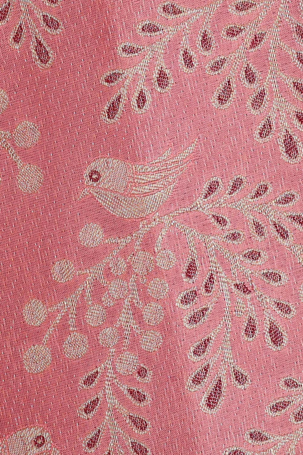 Kanchipattu Peach Pink Brocade Saree