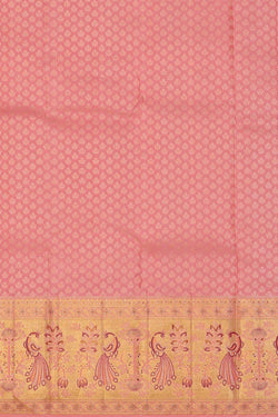 Image of Kanchipattu Peach Pink Brocade Saree