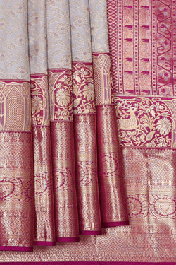 Image of Kanchipattu Grey Brocade Saree