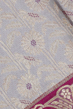 Image of Kanchipattu Grey Brocade Saree