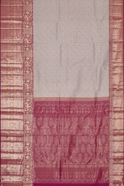 Image of Kanchipattu Grey Brocade Saree