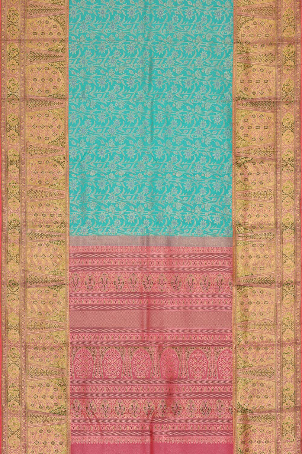 Kanchipattu Sky Blue Brocade Saree