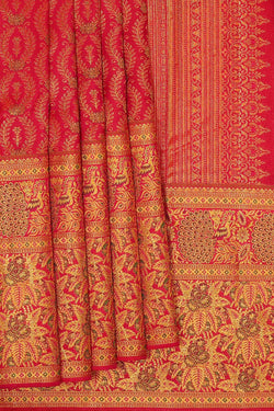 Image of Kanchipattu Reddish Pink Brocade Saree