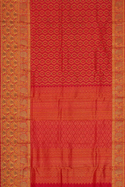 Image of Kanchipattu Reddish Pink Brocade Saree