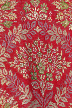 Image of Kanchipattu Pinkish Red Brocade Saree