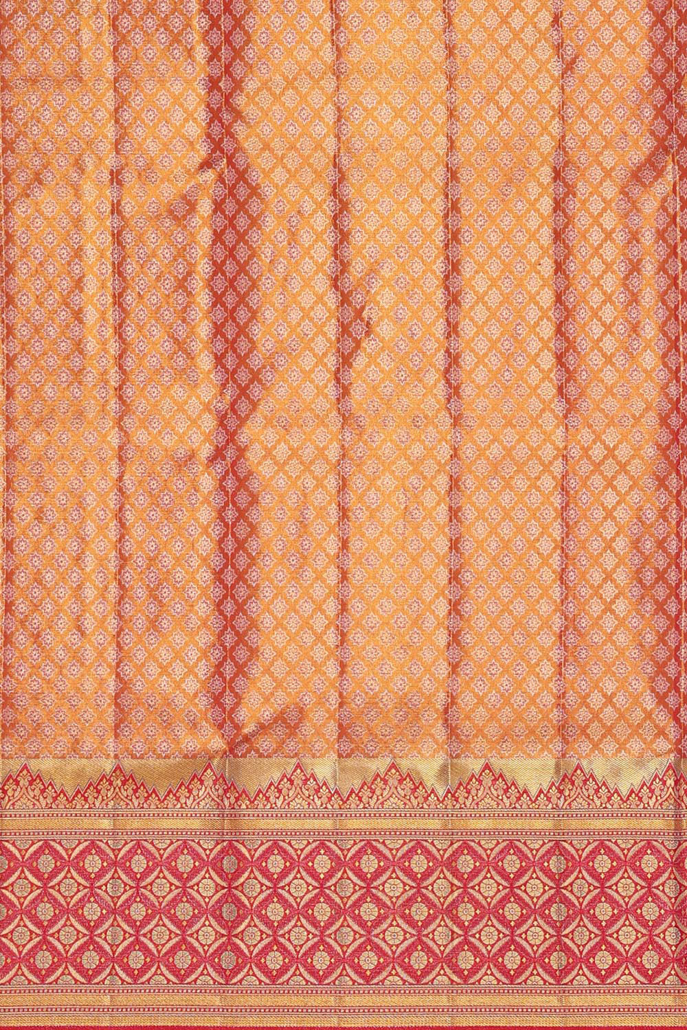 Image of Kanchipattu Golden Blue Brocade Saree
