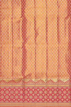 Image of Kanchipattu Golden Blue Brocade Saree