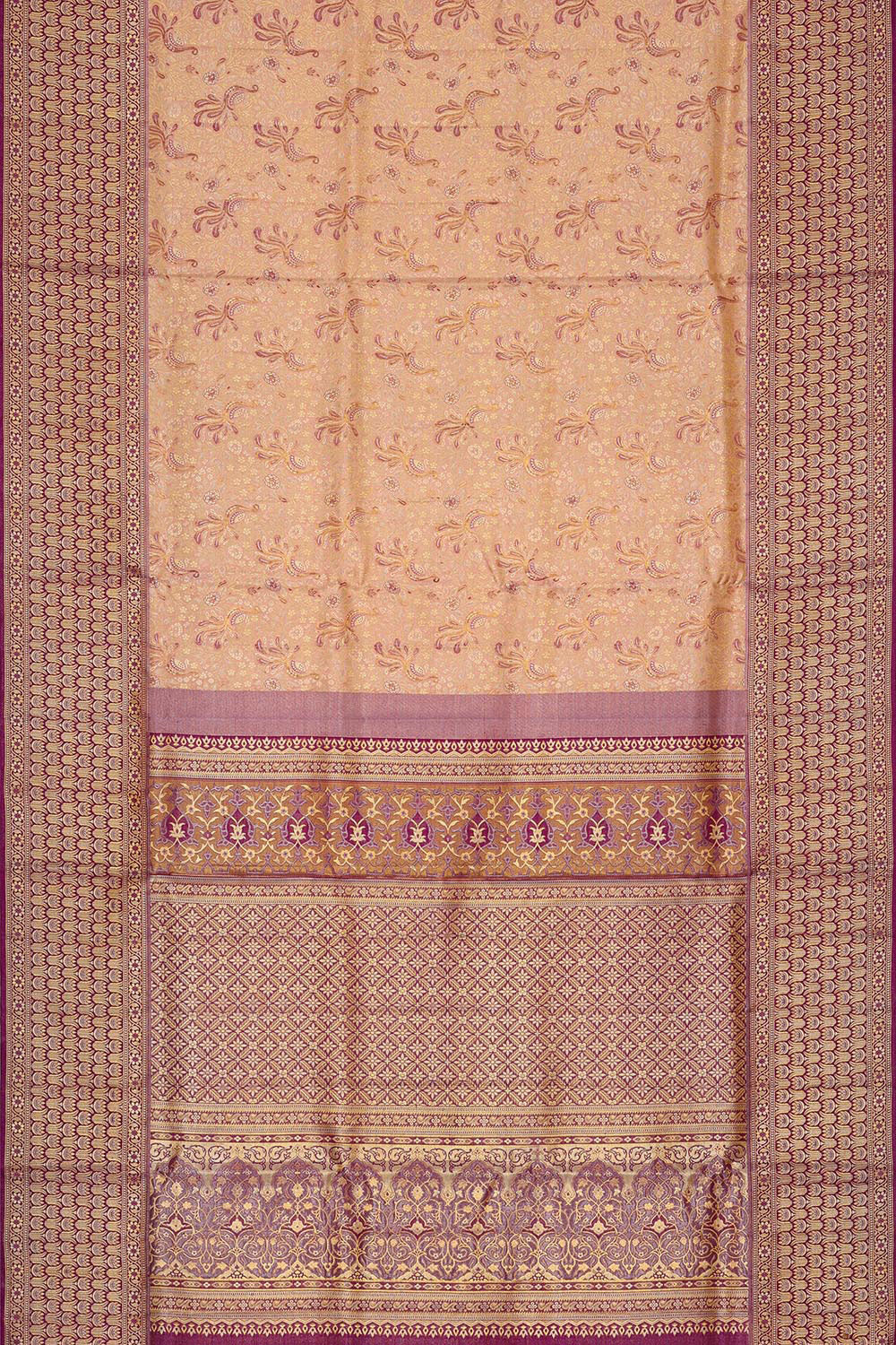 Kanchipattu Peach Brocade Saree