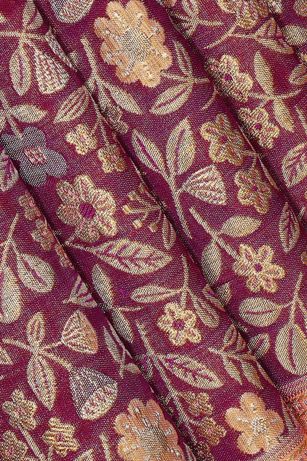 Kanchipattu Deep Wine Brocade Saree