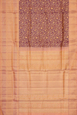 Image of Kanchipattu Deep Wine Brocade Saree