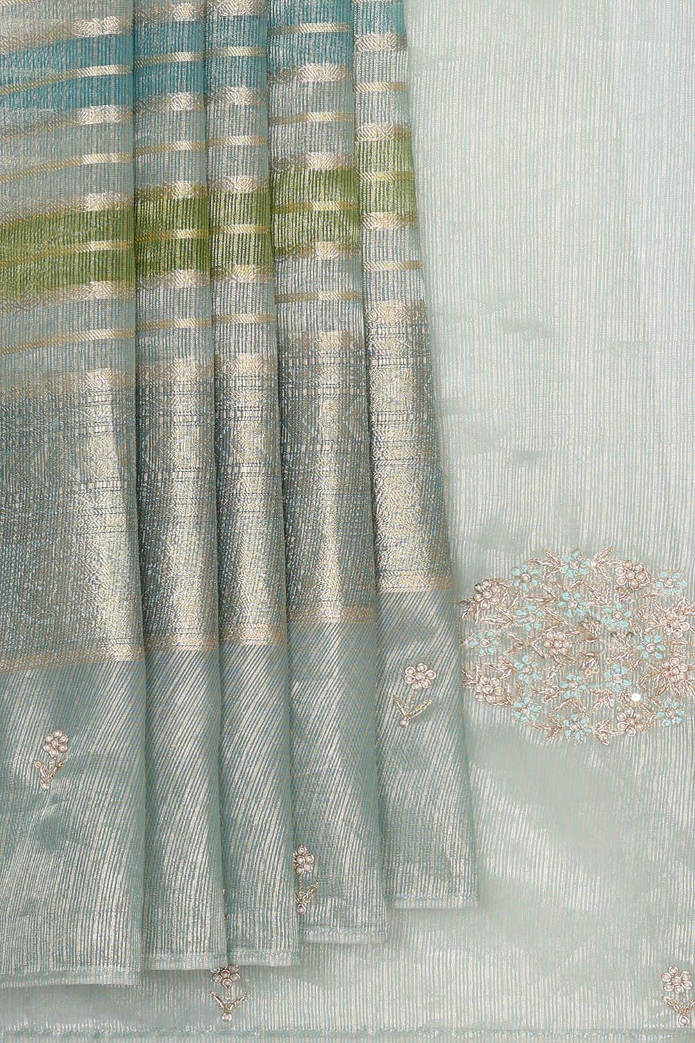 Kota Tissue Dewy Blue Saree