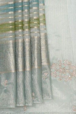 Image of Kota Tissue Dewy Blue Saree