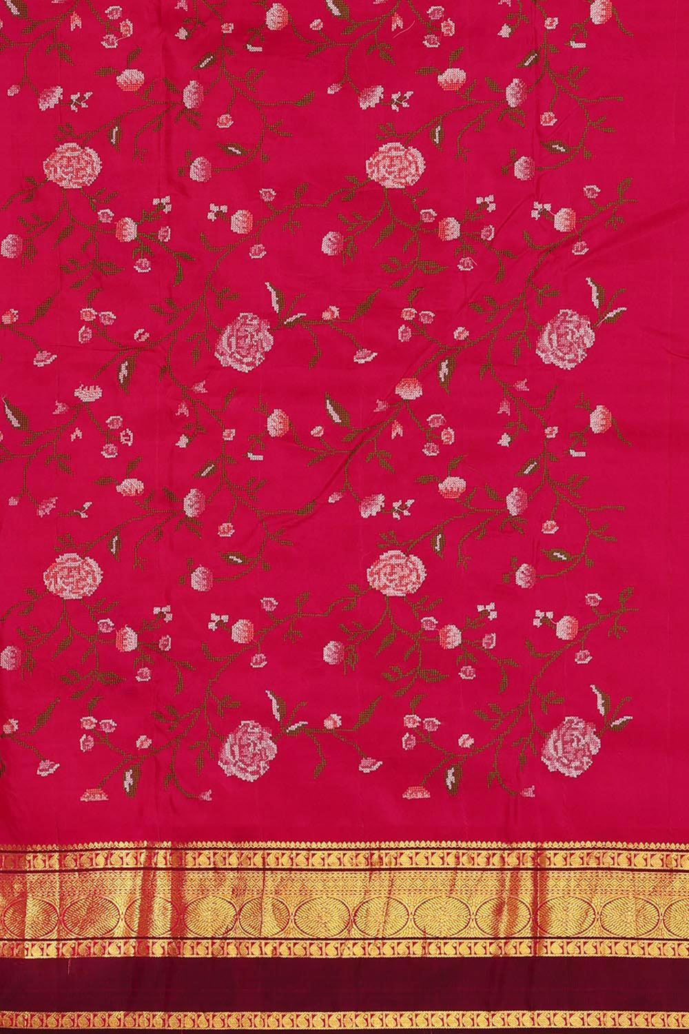 Kanchipattu Cream Embroidered Saree