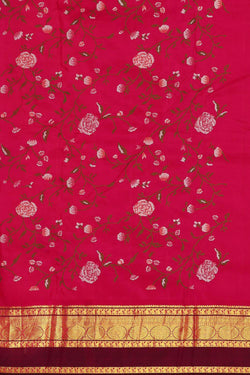 Image of Kanchipattu Cream Embroidered Saree