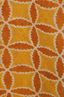 Image of Printed Tussar Silk Yellow Saree