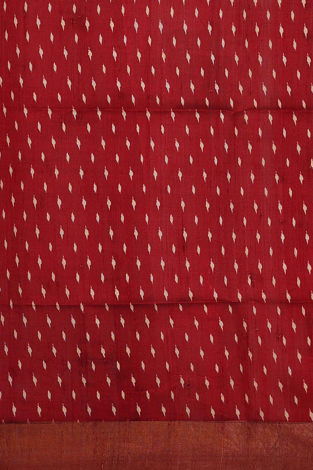 Image of Printed Tussar Silk Red Saree