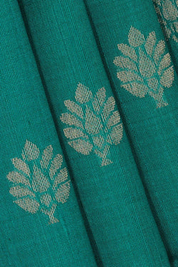 Image of Tussar Jute Deep Sea Green Saree