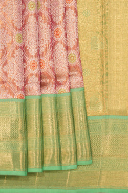 Image of Kanchipattu Tissue Brocade Peach Saree