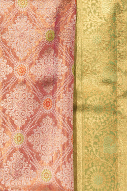 Image of Kanchipattu Tissue Brocade Peach Saree