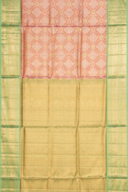 Image of Kanchipattu Tissue Brocade Peach Saree