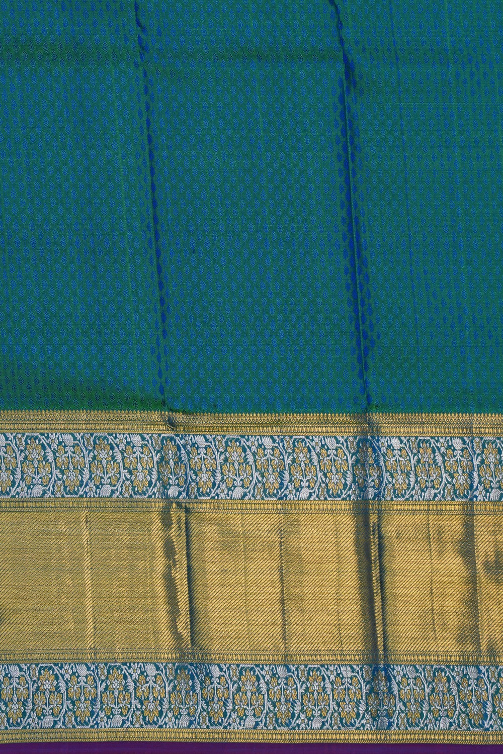 Image of Kanchipattu Teal Green Saree