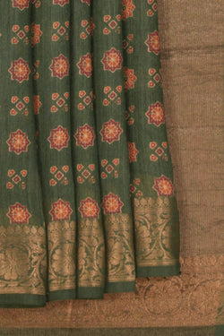 Image of Tussar Silk Printed Saree