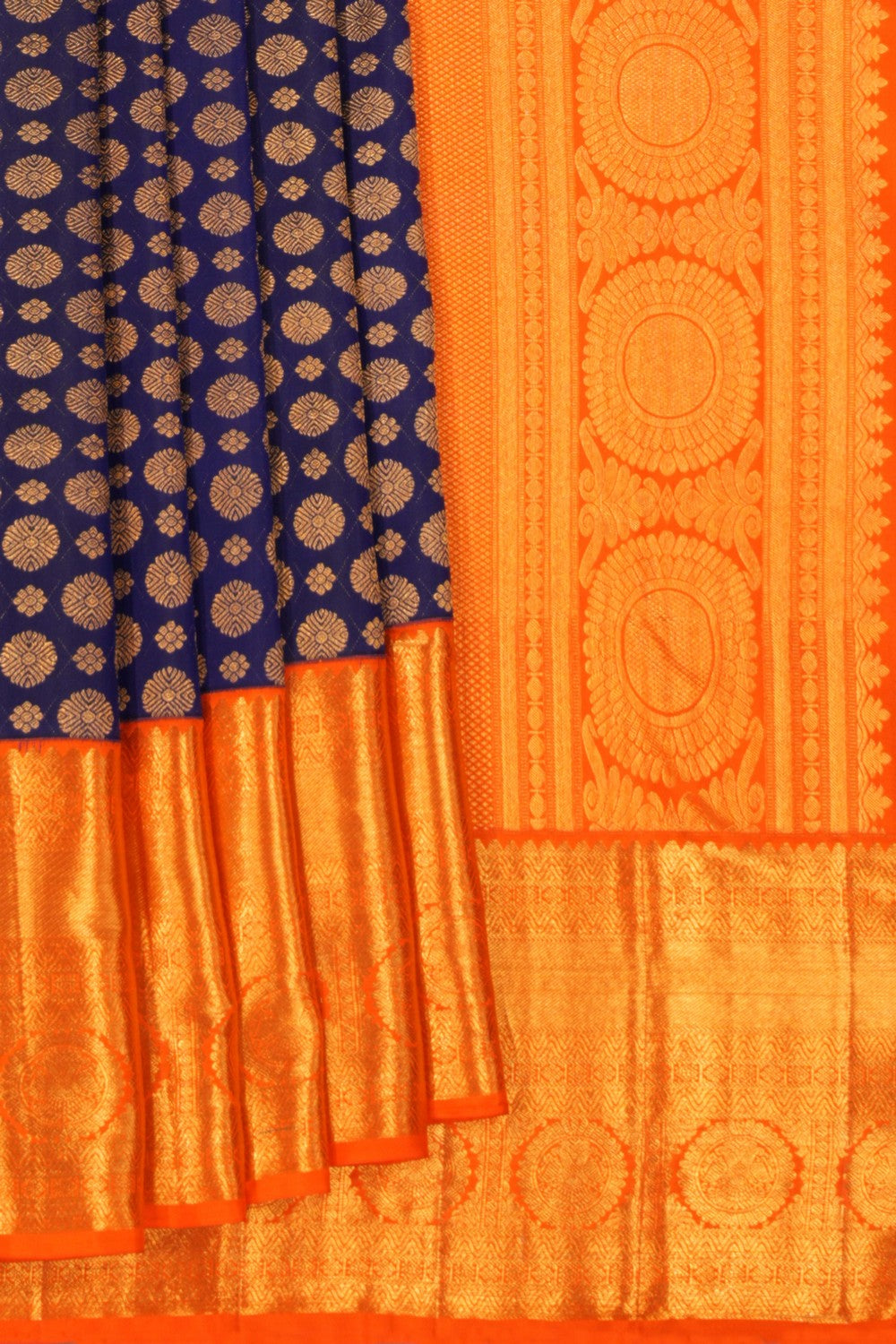 Kanchipattu Brocade Indigo Blue Saree