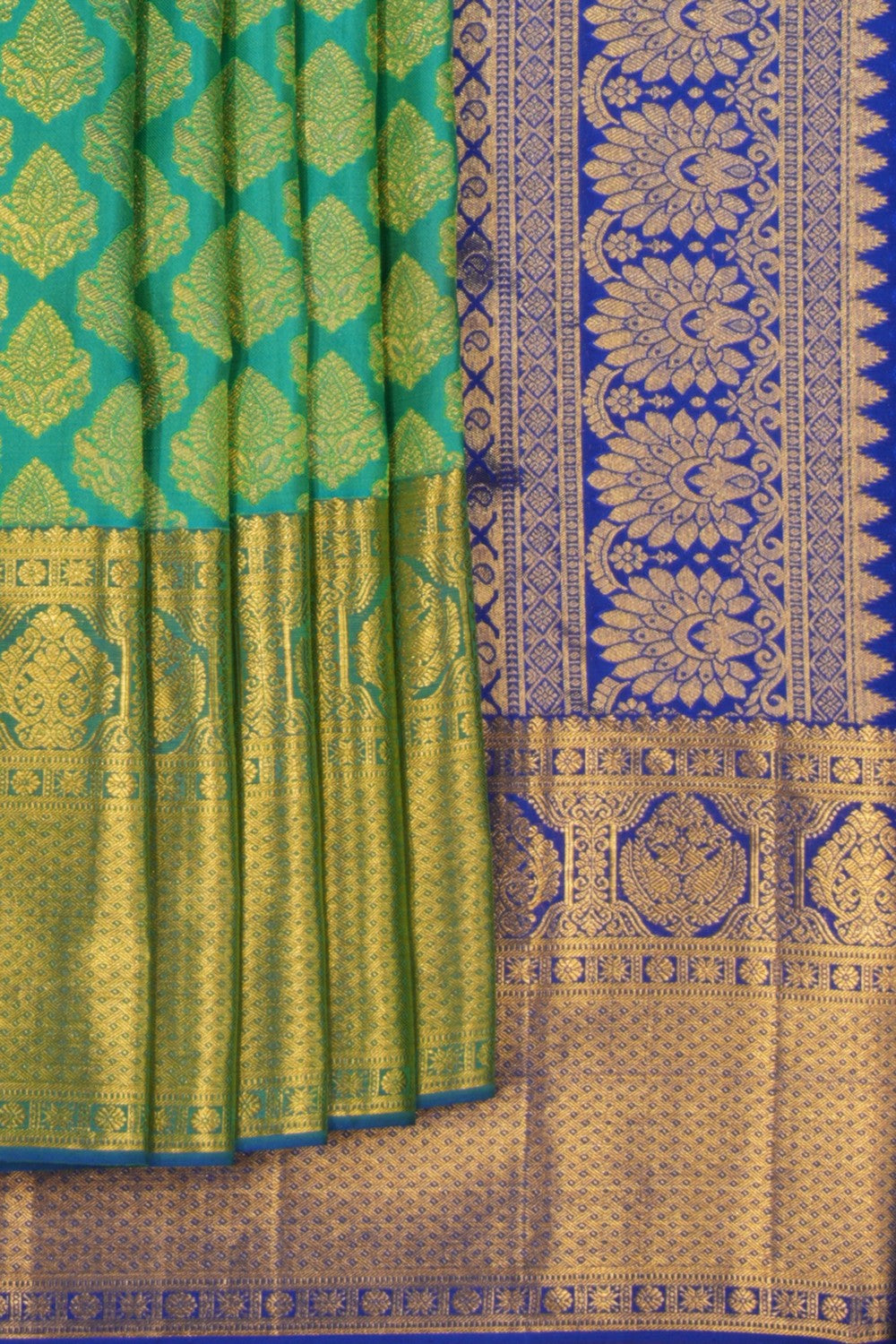 Kanchipattu Brocade Sea Green Saree