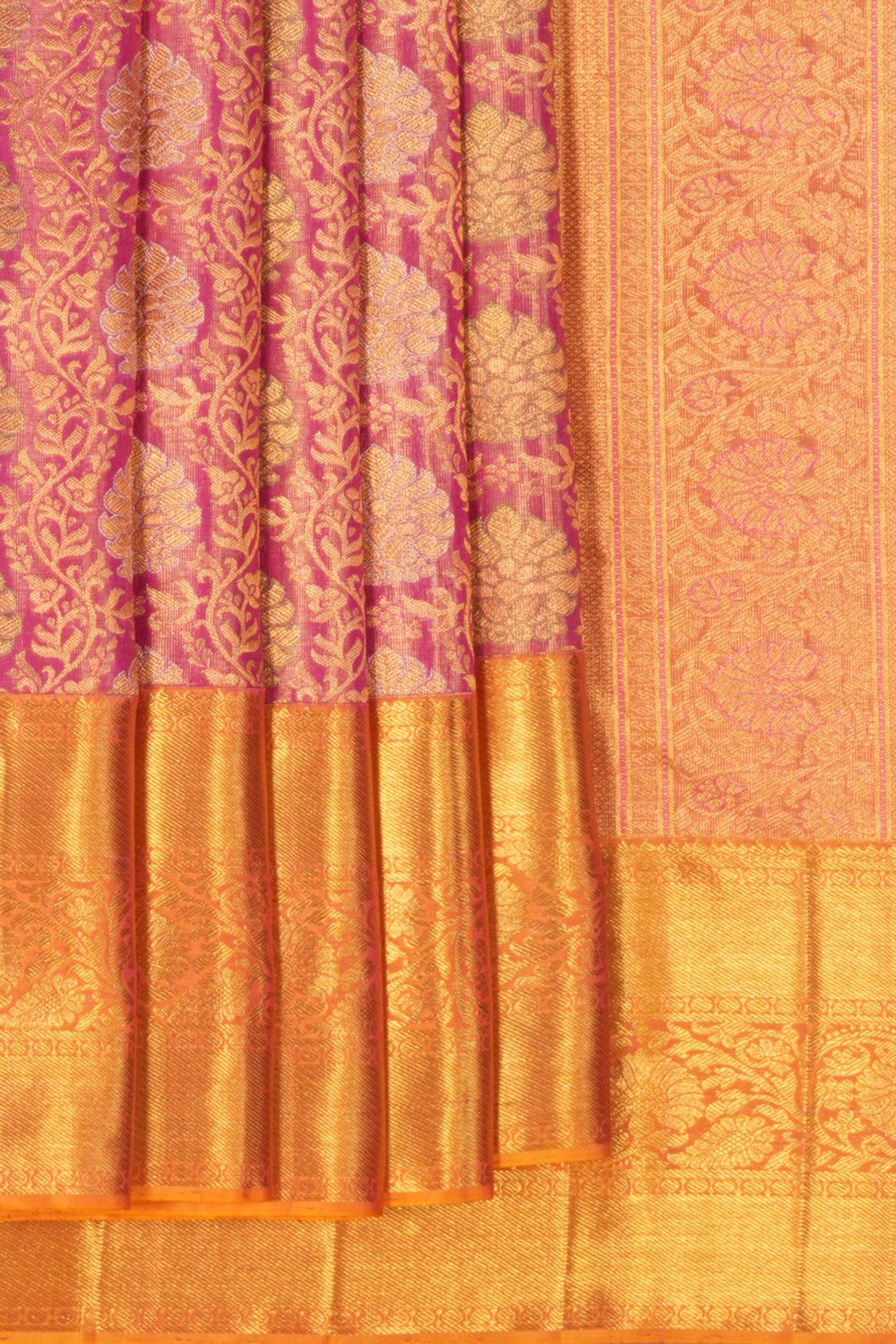 Kanchipattu Tissue Brocade Pink Saree