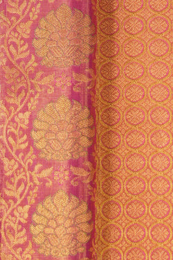 Image of Kanchipattu Tissue Brocade Pink Saree