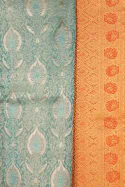 Image of Kanchipattu Tissue Brocade Sea Blue Saree