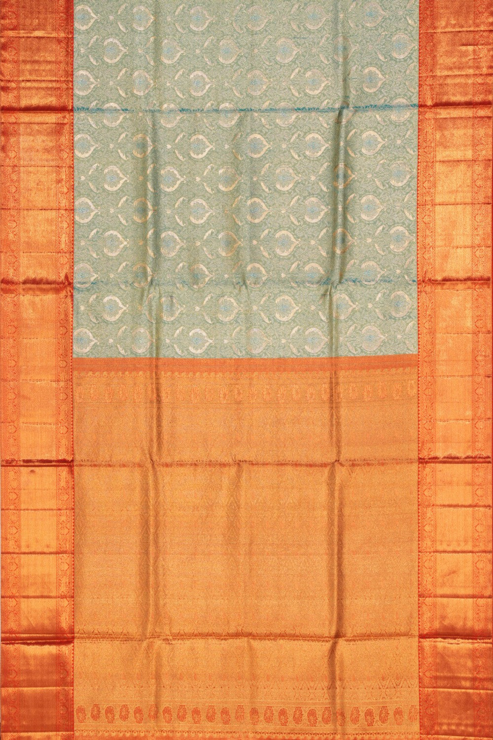 Kanchipattu Tissue Brocade Sea Blue Saree