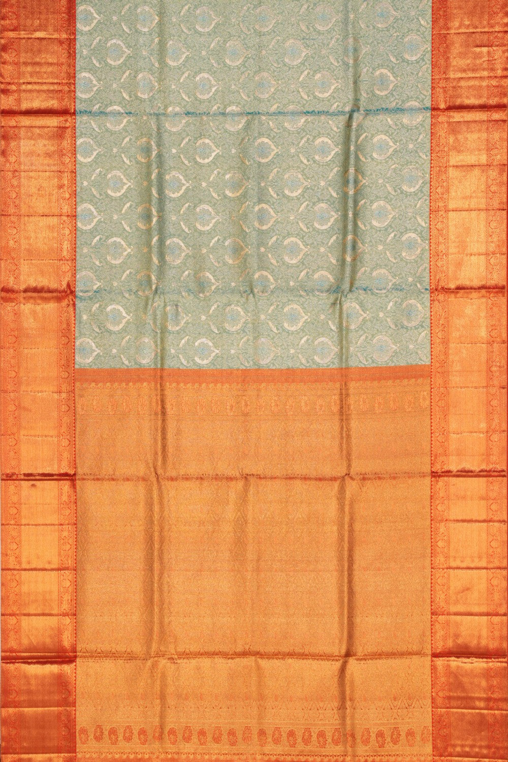 Image of Kanchipattu Tissue Brocade Sea Blue Saree