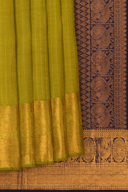 Image of Kanchipattu Kattam Green Saree