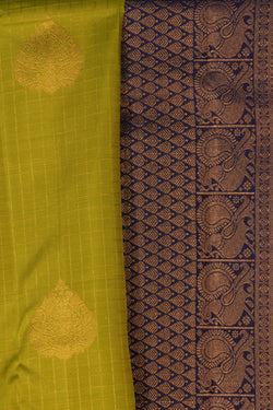 Image of Kanchipattu Kattam Green Saree