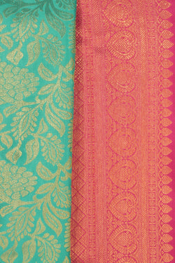 Image of Arani Silk Brocade Sea Green Saree