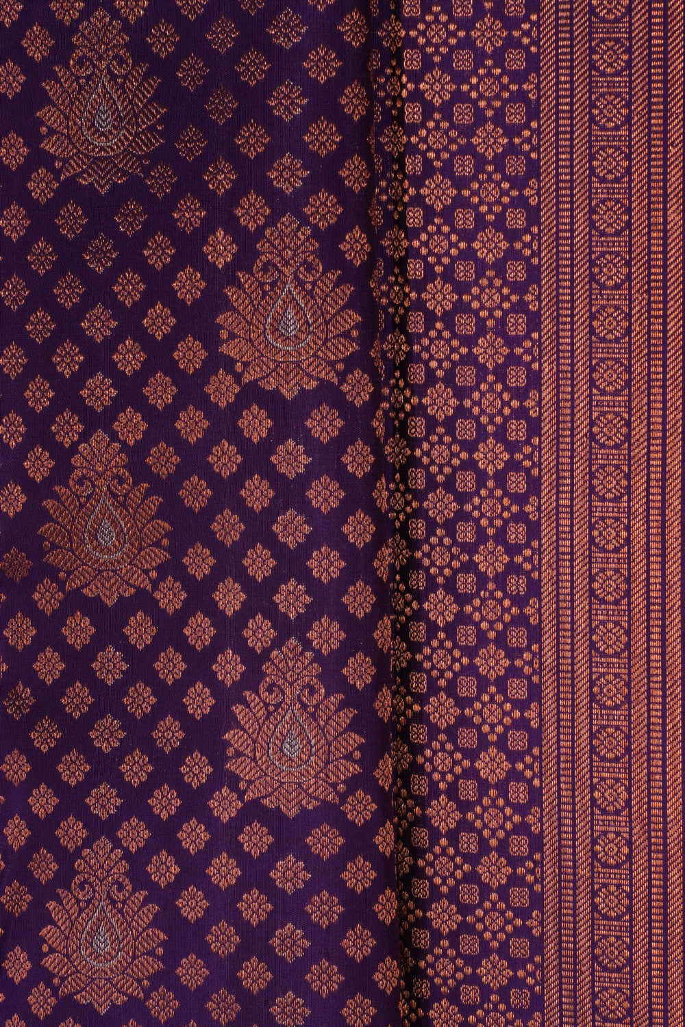 Kanchipuram Silk Brocade Purple Saree