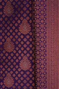 Image of Kanchipuram Silk Brocade Purple Saree