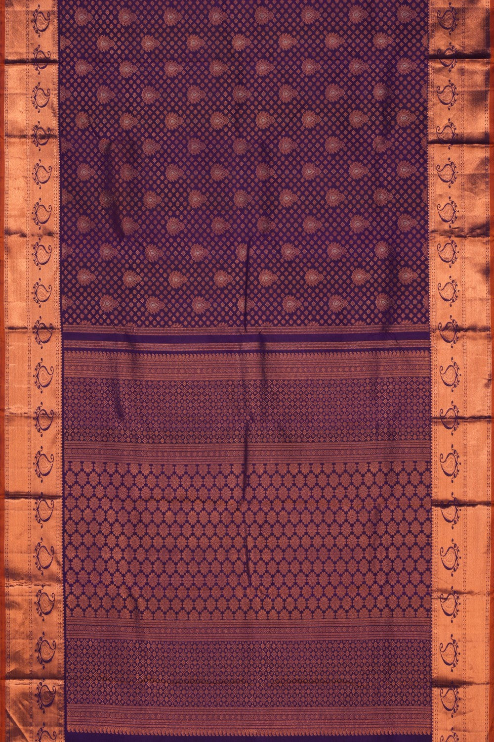 Kanchipuram Silk Brocade Purple Saree