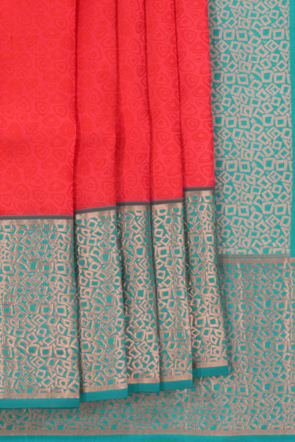 South Silk Coral Pink Saree