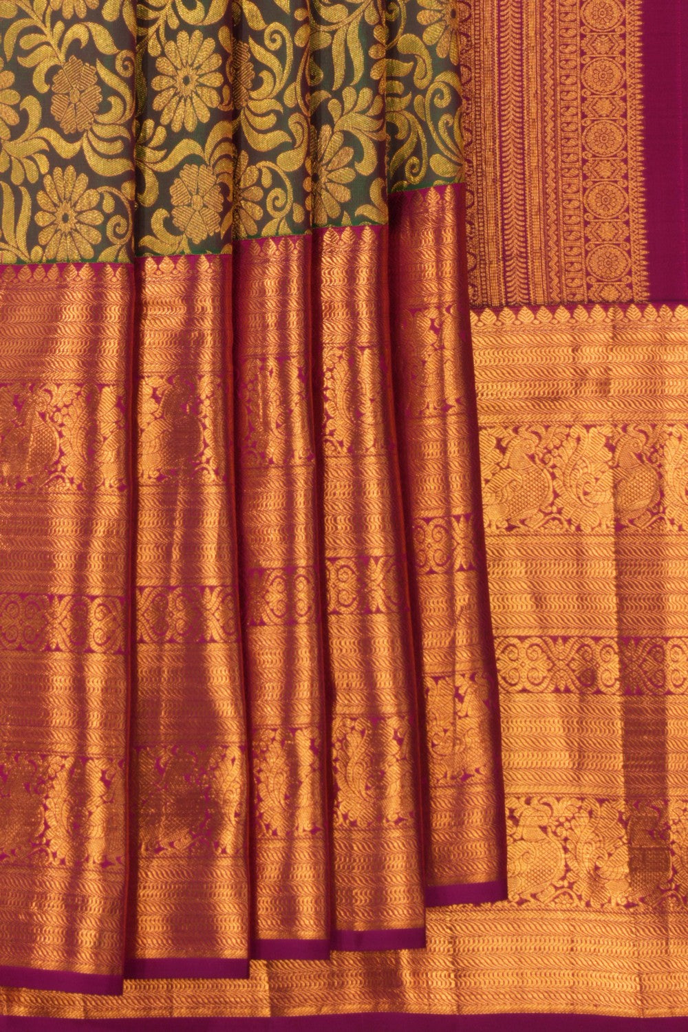 Kanchipattu Brocade Green Saree