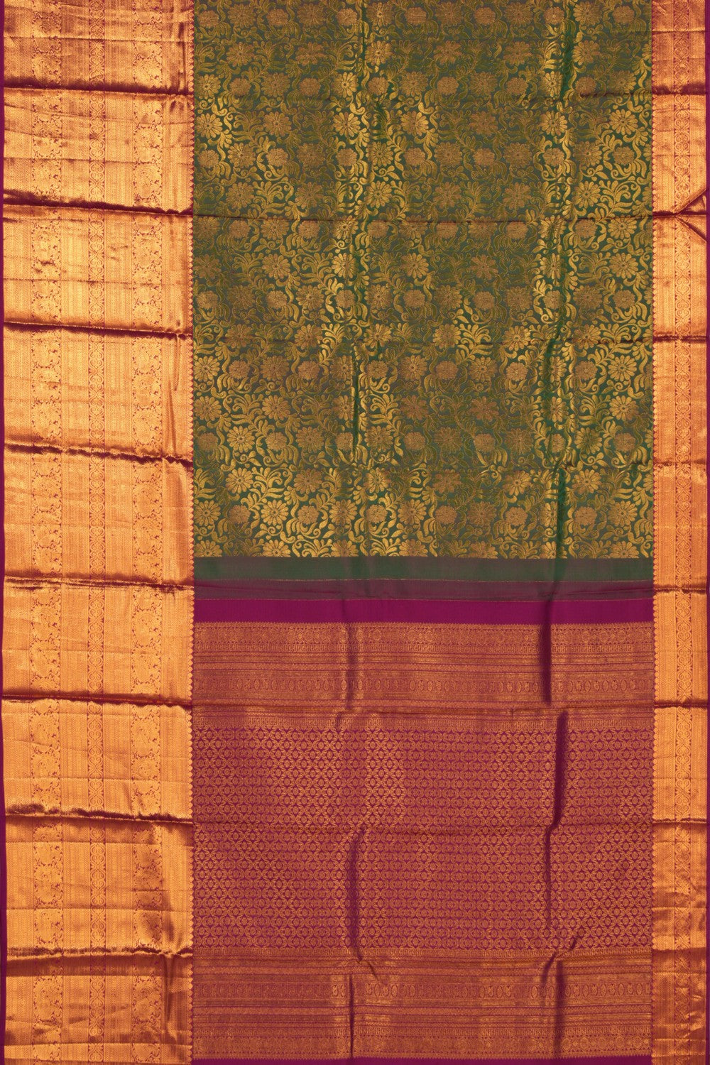 Kanchipattu Brocade Green Saree