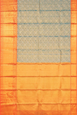 Image of Kanchipattu Tissue Brocade Blue Saree