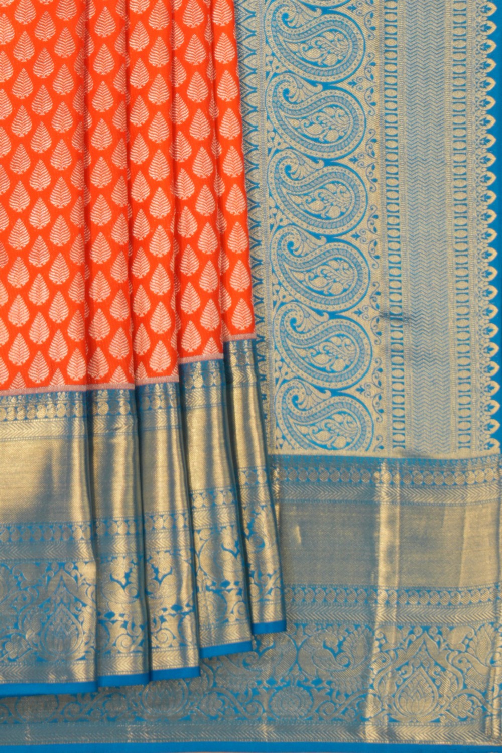 Kanchipattu Brocade Orange Saree