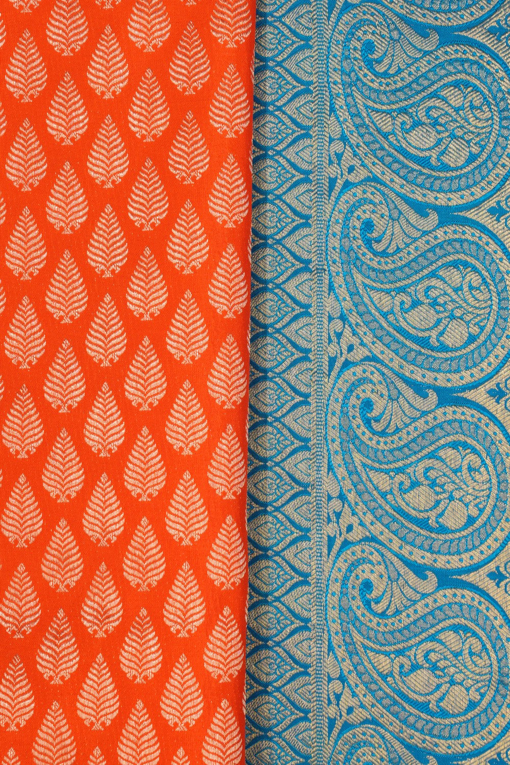 Kanchipattu Brocade Orange Saree