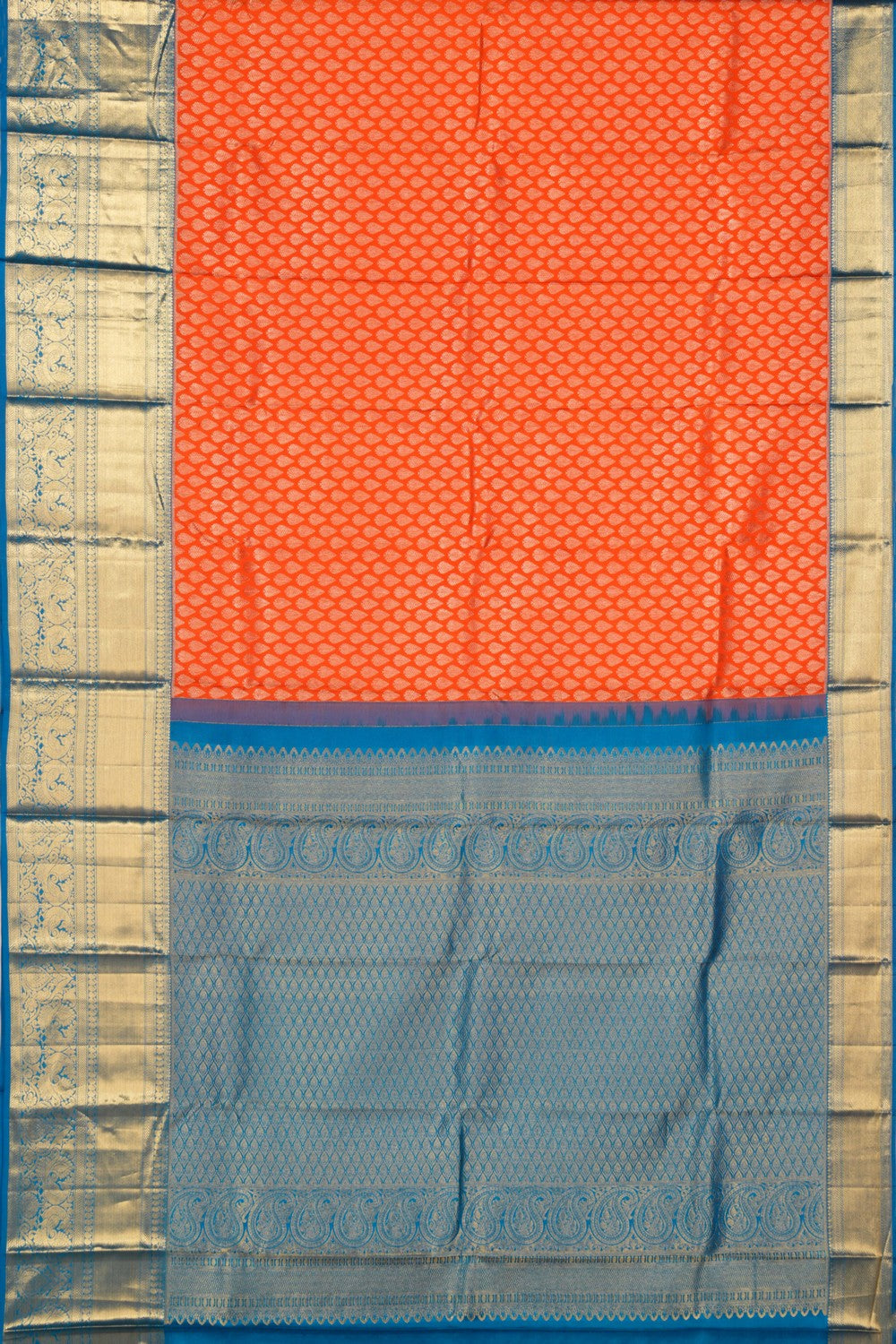 Kanchipattu Brocade Orange Saree