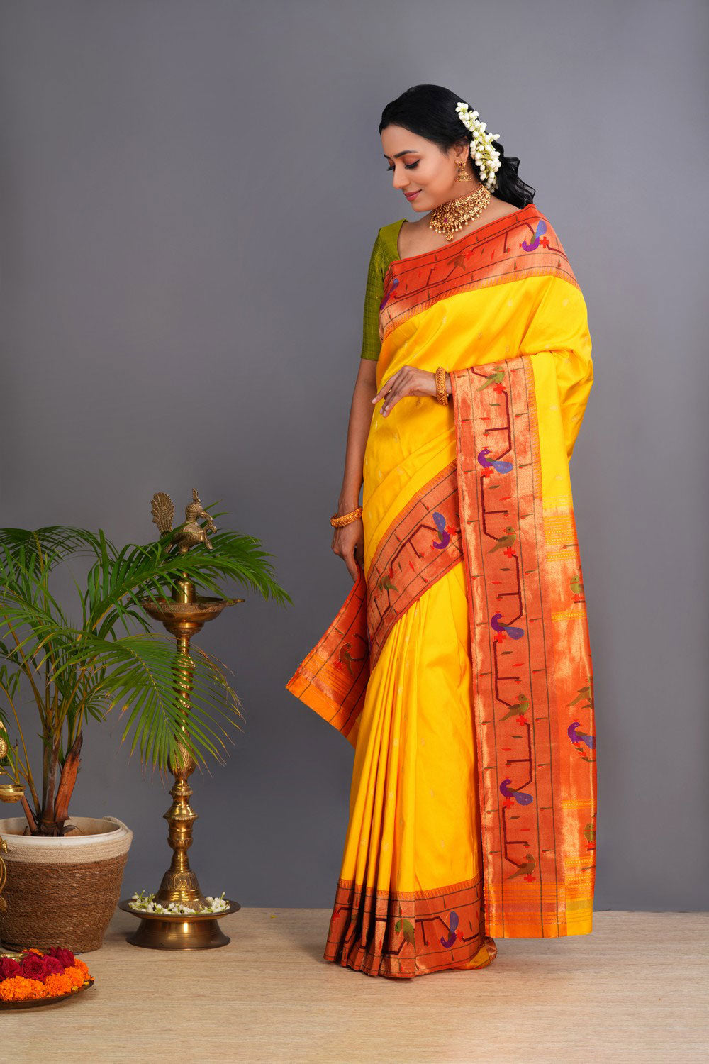 Image of Paithani Yellow Saree